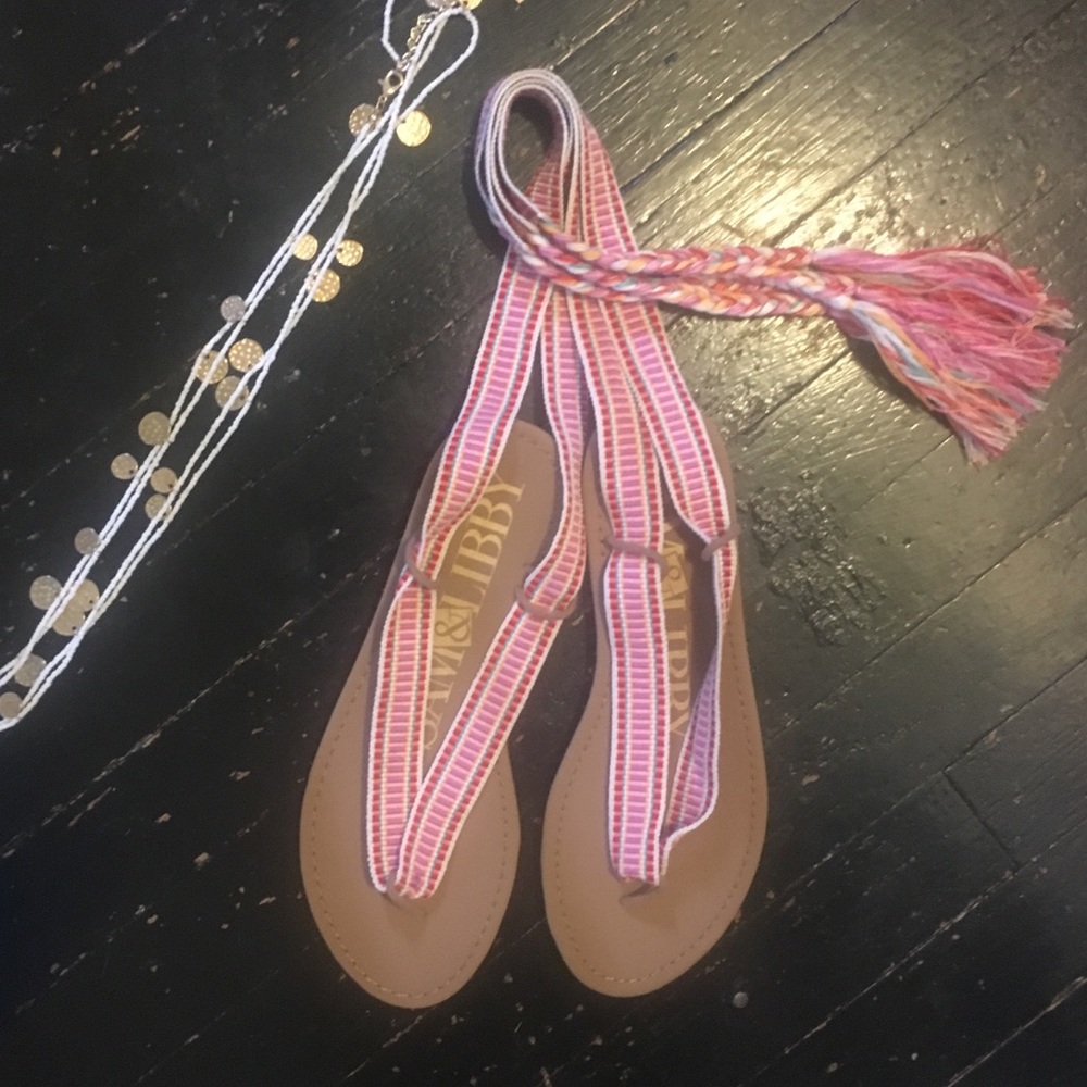 Adorable Sam & Libby Lace-up Sandals, sz. 8.5